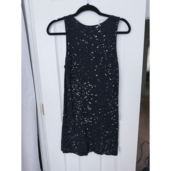 LNA Black Paint Splatter Mini Tank Dress XS Grungecore Streetwear Punk Edgy Fall - Picture 7 of 7